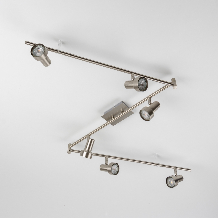 LED-kohdevalaisin 6xGU10/4,7W/230V mattakromi