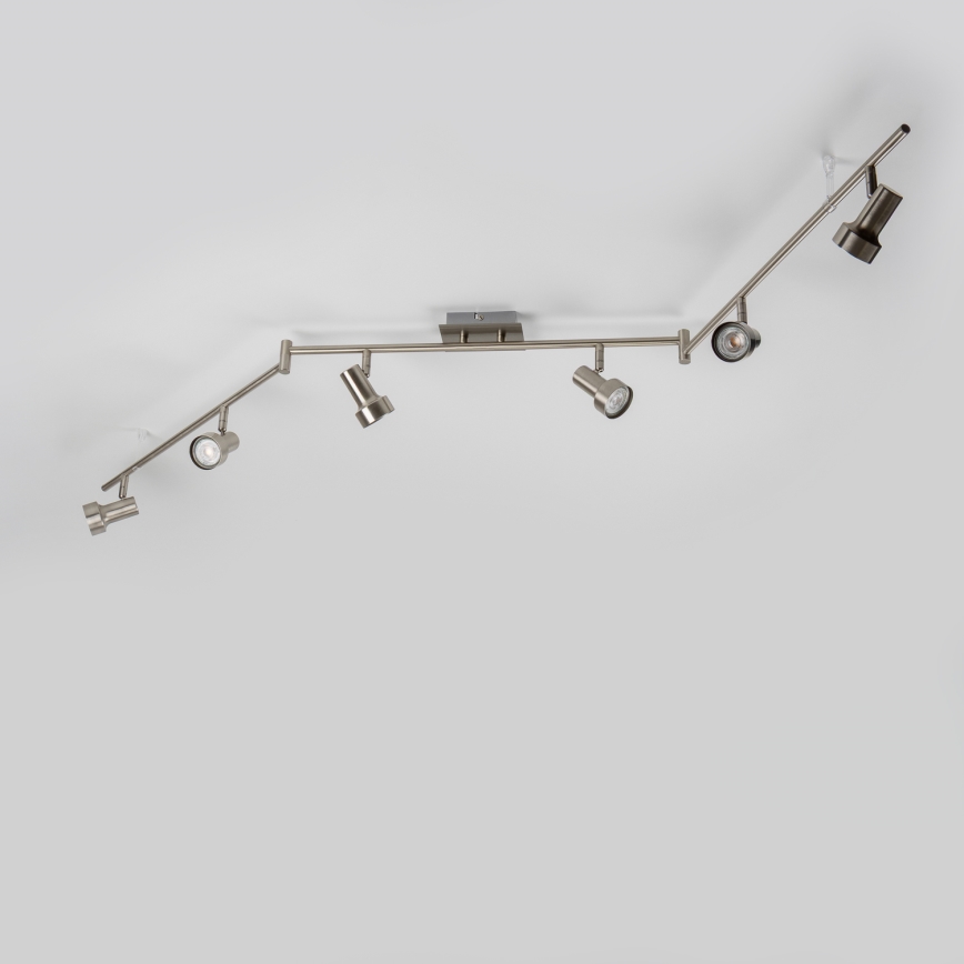 LED-kohdevalaisin 6xGU10/4,7W/230V mattakromi