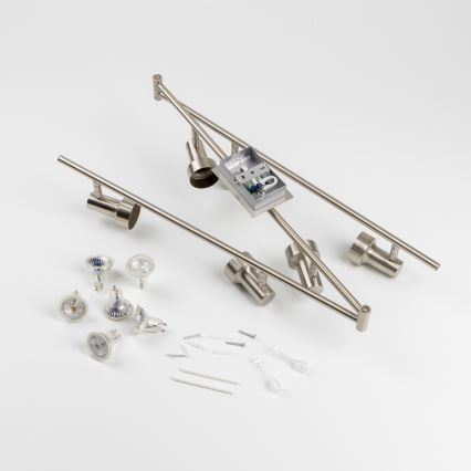 LED-kohdevalaisin 6xGU10/4,7W/230V mattakromi