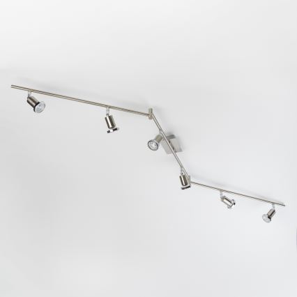 LED-kohdevalaisin 6xGU10/5W/230V mattakromi