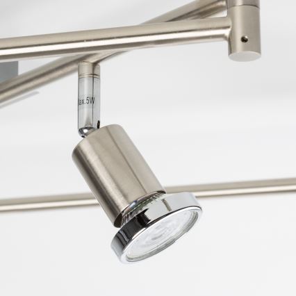 LED-kohdevalaisin 6xGU10/5W/230V mattakromi