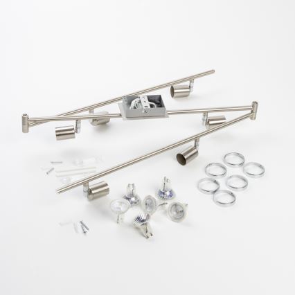 LED-kohdevalaisin 6xGU10/5W/230V mattakromi