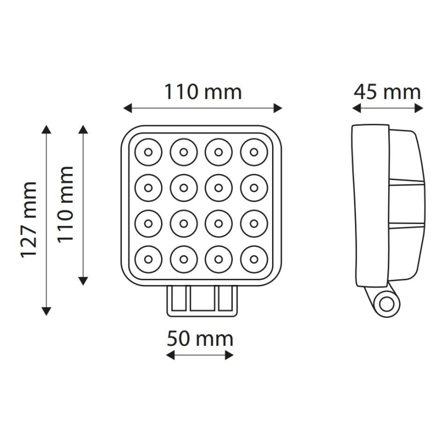 LED-kohdevalaisin halkaisija automobil EPISTAR LED/48W/10-30V IP67 6000K
