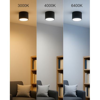 LED-kohdevalaisin LED/10W/230V 3000/4000/6400K halkaisija 12 cm musta