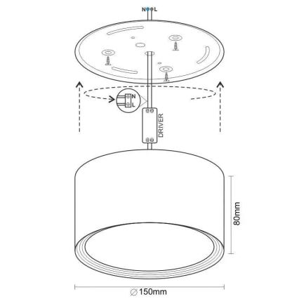 LED-kohdevalaisin LED/17W/230V 4000K halkaisija 15 cm valkoinen