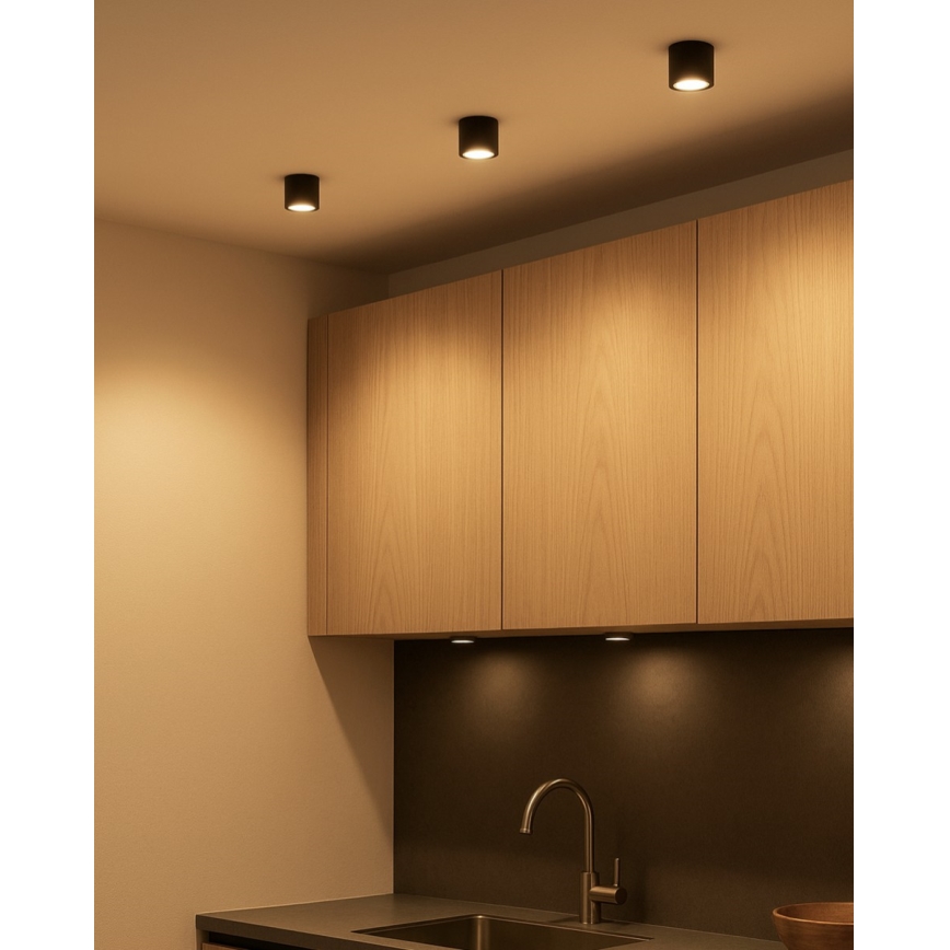 LED-kohdevalaisin LED/5W/230V 3000/4000/6400K halkaisija 7,5 cm musta