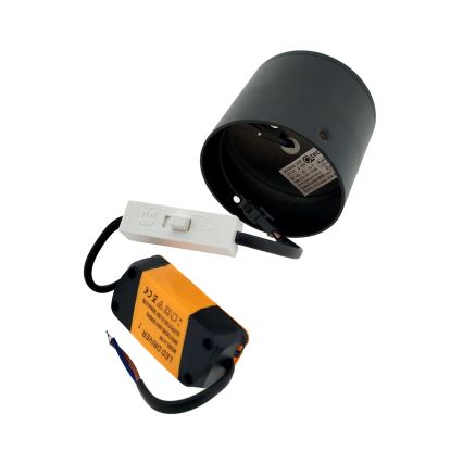 LED-kohdevalaisin LED/5W/230V 3000/4000/6400K halkaisija 7,5 cm musta