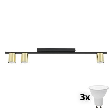 LED-kohdevalaisin LOGAN 3xGU10/10W/230V musta/kulta