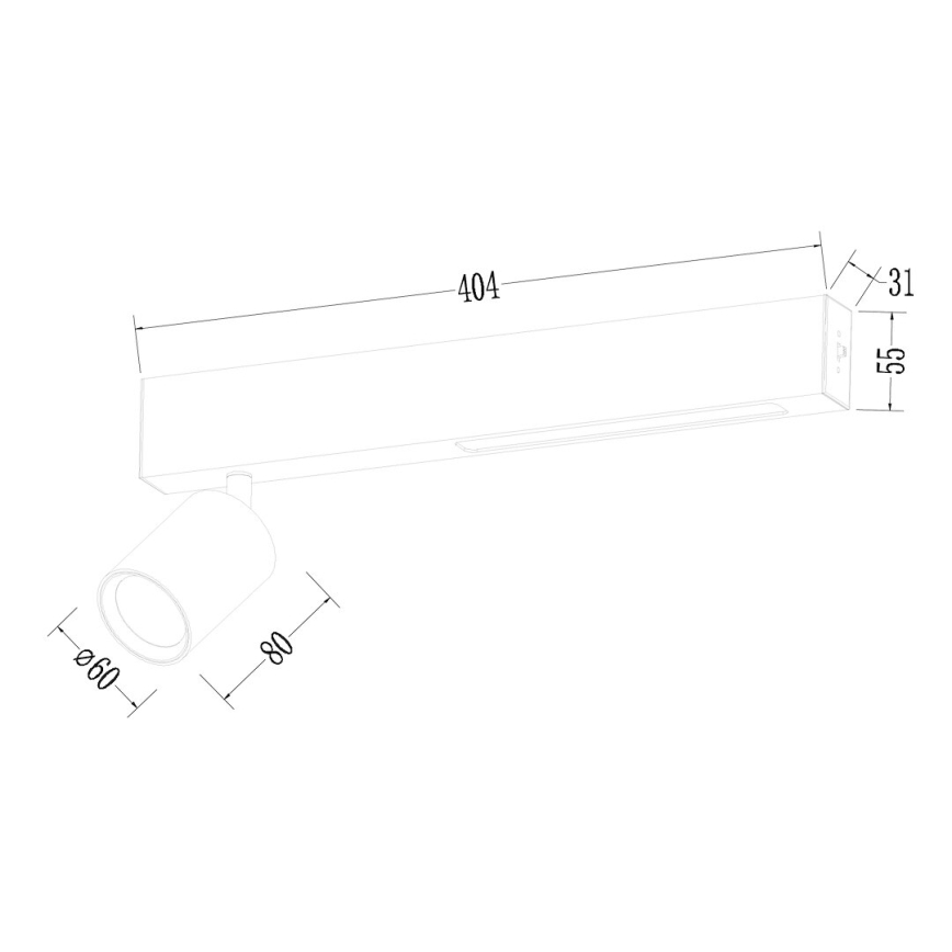 LED-kohdevalaisin MAGNET LED/5W/230V + 1xGU10/60W 3000/4000K valkoinen
