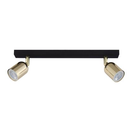 LED-kohdevalaisin TOP 2xGU10/10W/230V musta/kulta