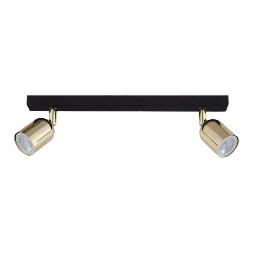 LED-kohdevalaisin TOP 2xGU10/10W/230V musta/kulta