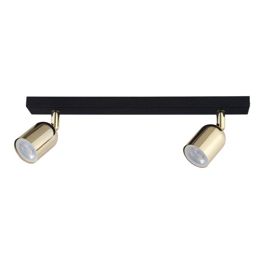 LED-kohdevalaisin TOP 2xGU10/10W/230V musta/kulta