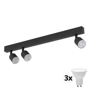 LED-kohdevalaisin TOP 3xGU10/10W/230V musta