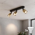 LED-kohdevalaisin TOP 3xGU10/10W/230V musta/kulta