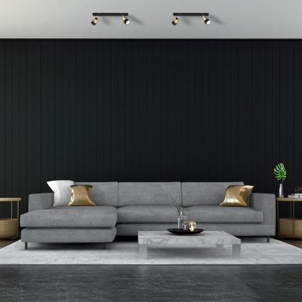 LED-kohdevalaisin TUBSSON 2xGU10/4,8W/230V musta/kulta