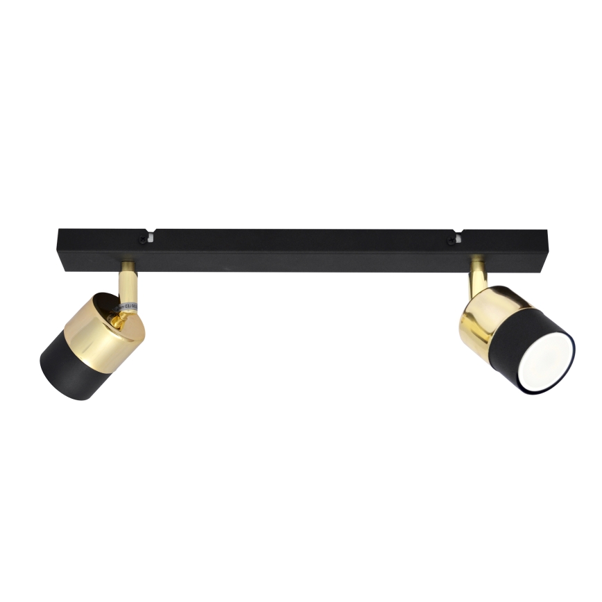 LED-kohdevalaisin TUBSSON 2xGU10/4,8W/230V musta/kulta