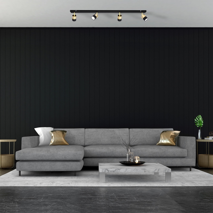 LED-kohdevalaisin TUBSSON 4xGU10/4,8W/230V musta/kulta