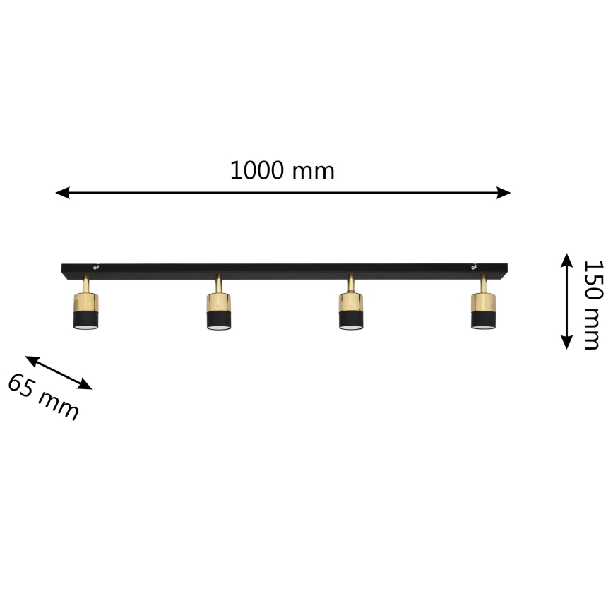 LED-kohdevalaisin TUBSSON 4xGU10/4,8W/230V musta/kulta
