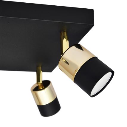 LED-kohdevalaisin TUBSSON 4xGU10/4,8W/230V musta/kulta