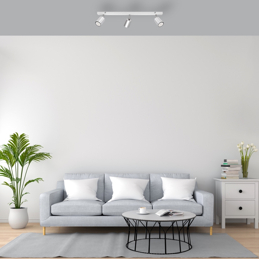 LED-kohdevalaisin TUNE 3xGU10/4,8W/230V mattakromi/valkoinen