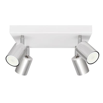 LED-kohdevalaisin TUNE 4xGU10/4,8W/230V mattakromi/valkoinen