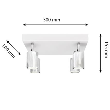 LED-kohdevalaisin TUNE 4xGU10/4,8W/230V mattakromi/valkoinen