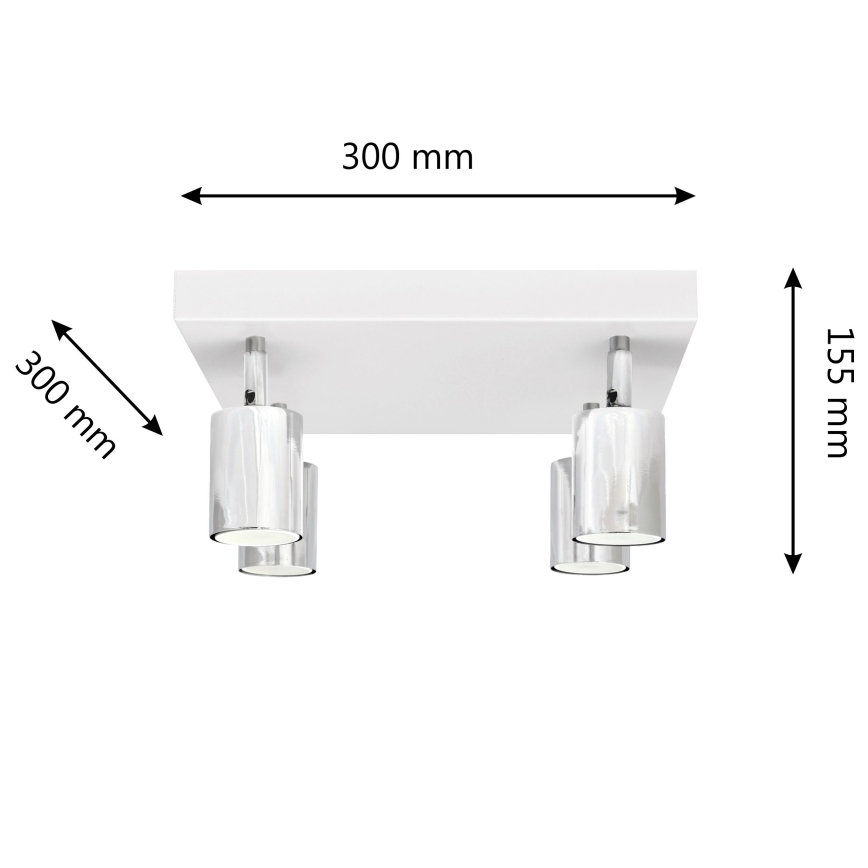 LED-kohdevalaisin TUNE 4xGU10/4,8W/230V mattakromi/valkoinen