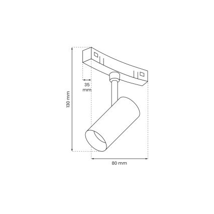 LED-kohdevalo kiskojärjestelmään MAGNETIC TRACK LED/7W/48V 3000K musta