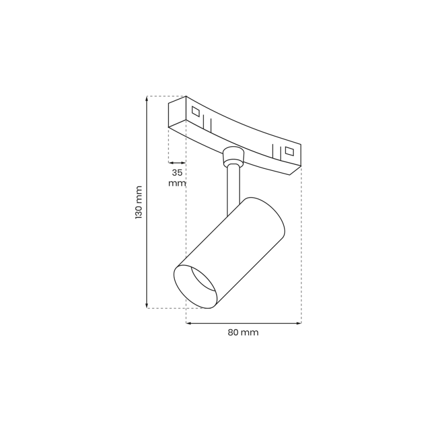 LED-kohdevalo kiskojärjestelmään MAGNETIC TRACK LED/7W/48V 3000K musta