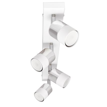 LED-kohdevalo TUBSSON 4xGU10/4,8W/230V valkoinen/kiiltävä kromi