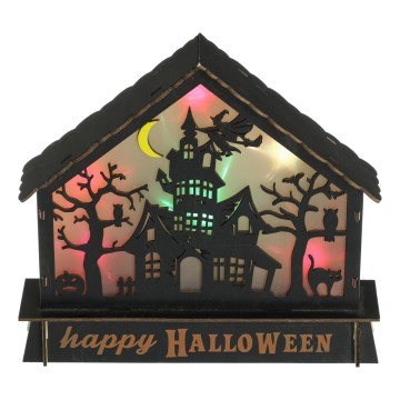 LED Koriste HALLOWEEN LED/2xAA/moniväri karmiva talo
