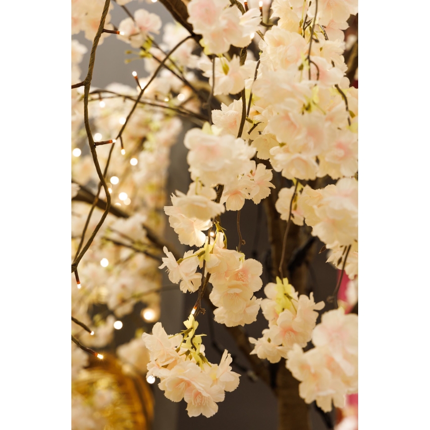 LED Joulukoristeinen keinotekoinen puu KIRSIKKAPUU 288xLED/230V 2,5 m kirsikka