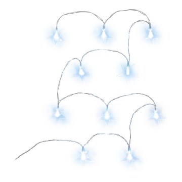 LED Koristeketju 10xLED/2xAA 1,8m kylmänvalkoinen