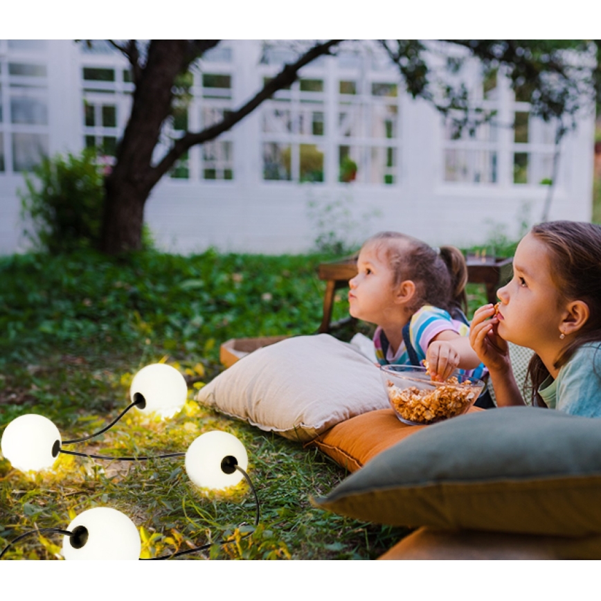 LED koristeketju ulkokäyttöön 10xLED/0,8W/230V IP67 2500K 7,7 m