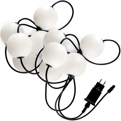 LED koristeketju ulkokäyttöön 10xLED/0,8W/230V IP67 2500K 7,7 m