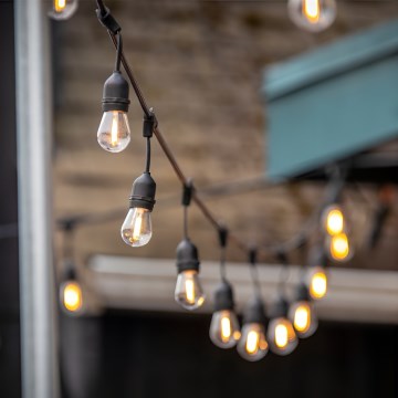 LED koristeketju ulkokäyttöön BAJA ST64 15xE27/1W/230V 15,9m IP44 lämpimänvalkoinen