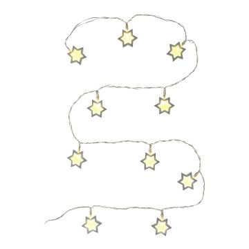 LED Koristevaloketju 10xLED/2xAA 1,8m lämmin valkoinen