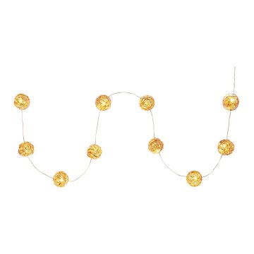 LED-koristevalosarja 10xLED/2xAA lämmin valkoinen