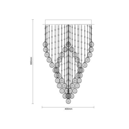LED-kristallikattovalaisin NAURU, 30 W, 230 V, halkaisija 40 cm, kiiltävä kromi/musta + kaukosäädin