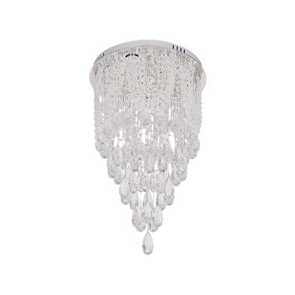 Kristallinen LED-kattovalaisin MAJURO LED/30W/230V, halkaisija 40 cm, kiiltävä kromi + kaukosäädin
