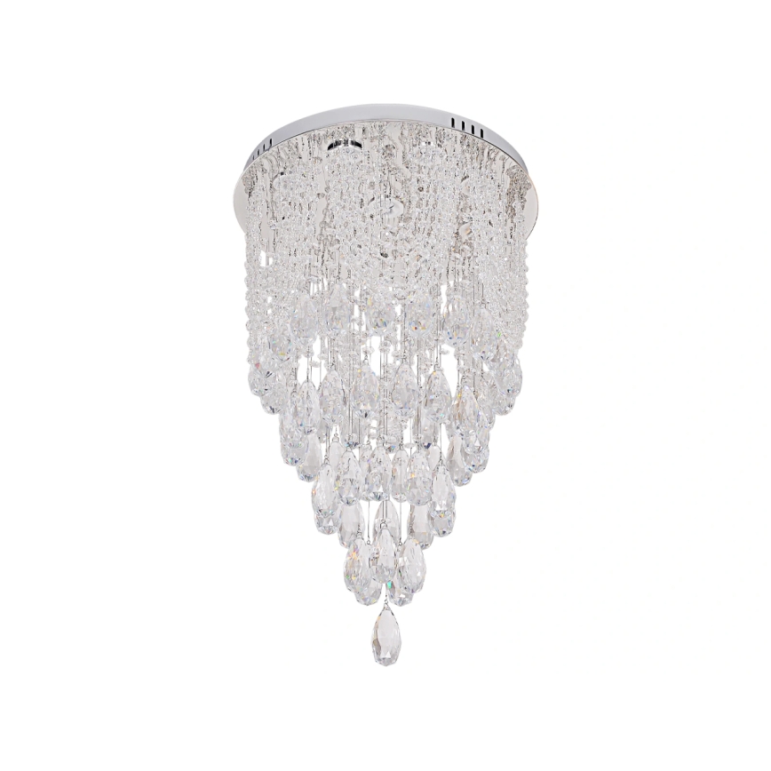 Kristallinen LED-kattovalaisin MAJURO LED/30W/230V, halkaisija 40 cm, kiiltävä kromi + kaukosäädin