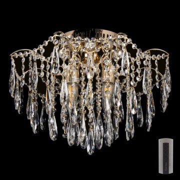 LED Kristallikattovalaisin 4xE27/60W/230V + 4xLED/3W + kaukosäädin