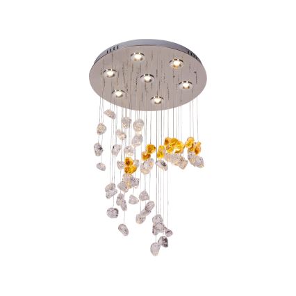 LED-kristallikattovalaisin AVARA LED/24W/230V halkaisija 40 cm, kiiltävä kromi + kaukosäädin