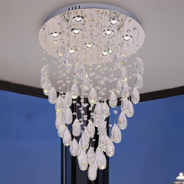 LED-kristallikattovalaisin MAJURO LED/30W/230V Ø 45 cm kiiltävä kromi + kaukosäädin