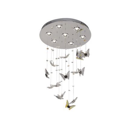 LED-kristallikattovalaisin MURU LED/24W/230V halkaisija 40 cm kiiltävä kromi + kaukosäädin