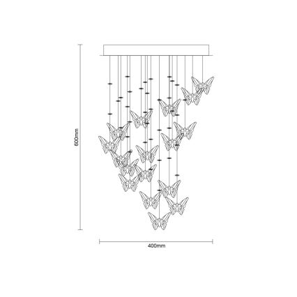LED-kristallikattovalaisin MURU LED/24W/230V halkaisija 40 cm kiiltävä kromi + kaukosäädin