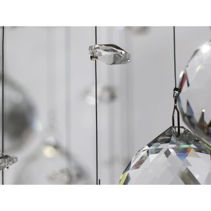 LED-kristallikattovalaisin NAURU LED/24W/230V halkaisija 40 cm kiiltävä kromi + kaukosäädin