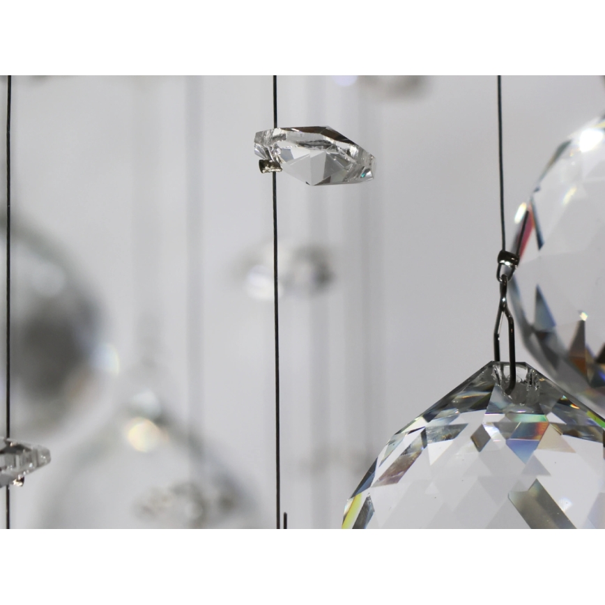 LED-kristallikattovalaisin NAURU LED/24W/230V halkaisija 40 cm kiiltävä kromi + kaukosäädin
