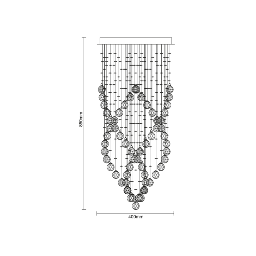 LED-kristallikattovalaisin NAURU LED/24W/230V halkaisija 40 cm kiiltävä kromi + kaukosäädin