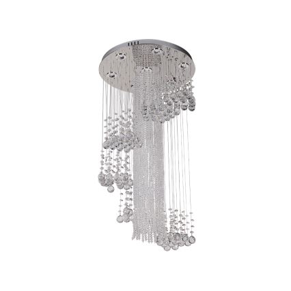 LED-kristallikattovalaisin NAURU LED/24W/230V pr. 45 cm kiiltävä kromi + kaukosäädin